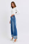 Judy Blue Distressed High Rise Wide Leg Jeans