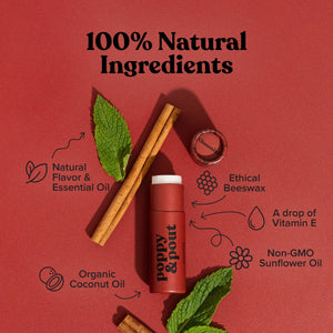 Poppy & Pout Lip Balm, Cinnamint