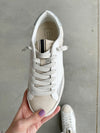 Shushop Ruby Sneakers in Ivory, Beige, and Silver