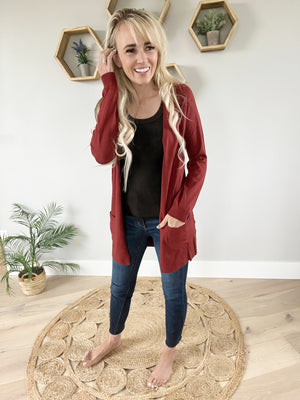 Connections Cardigan in Brick