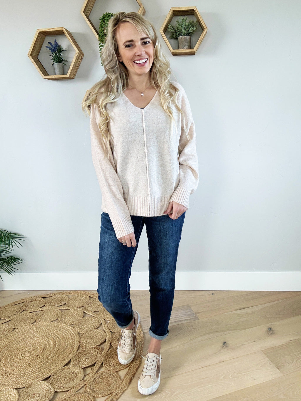 The Anna Sweater in Oatmeal