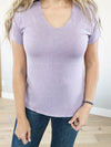 Take a Stand V-Neck Short Sleeve in Lavender