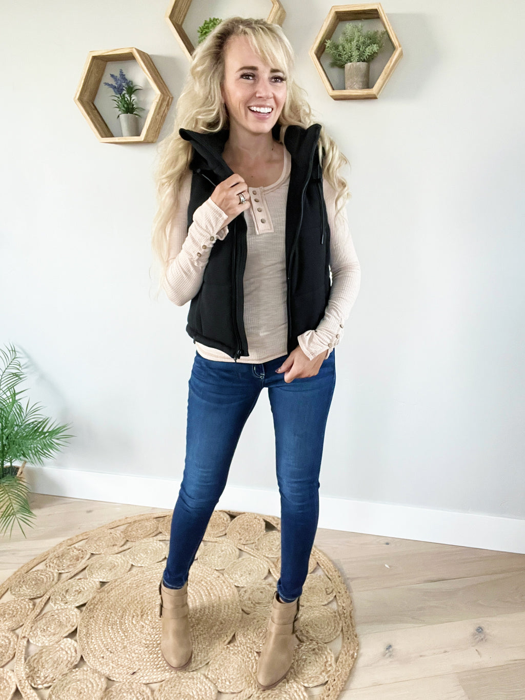 Your Next Girlfriend Hooded Vest in Black (SALE)