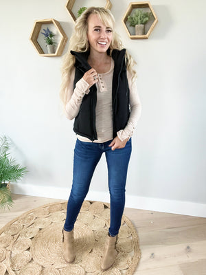 Your Next Girlfriend Hooded Vest in Black