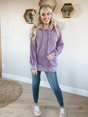 Hometown Pride Long Sleeve Knit Hoodie in Purple (SALE)