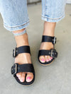 Very G I See You Laurie Platform Buckle Sandals in Black