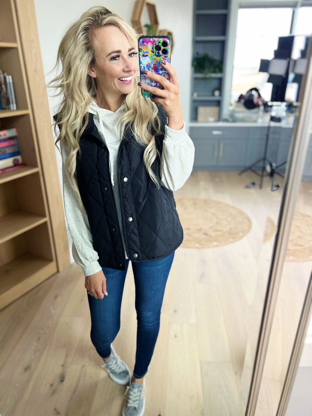 Neither Here Nor There Puffer Vest in Black