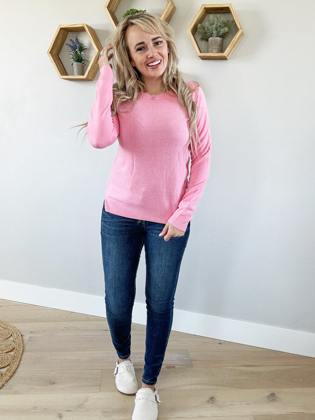 Beautiful Day Sweater in Light Pink