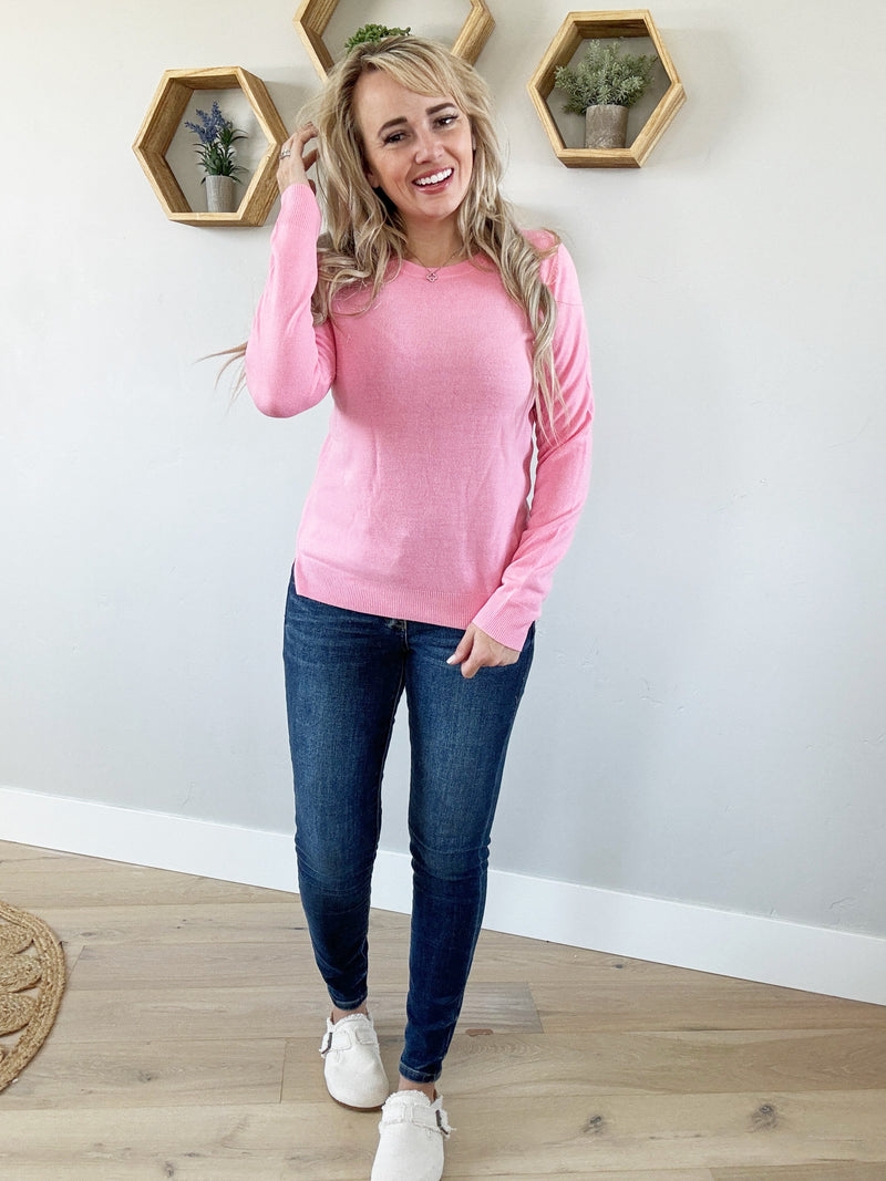 Beautiful Day Sweater in Light Pink