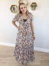 Welcome Back Floral Maxi Dress in Ginger