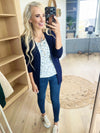 Just Me Floral Ribbed Henley Tank in Ivory
