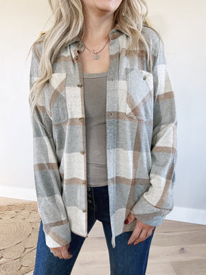 Thread & Supply Lewis Shirt in Grey Brown Plaid (SALE)