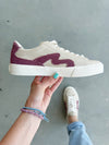 Blowfish Vice Sneakers in Beige Red Canvas