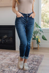 Judy Blue Mid Rise Cuffed Slim Fit Jeans