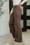 Judy Blue High Rise Retro Wide Leg Yarn Dyed Jeans