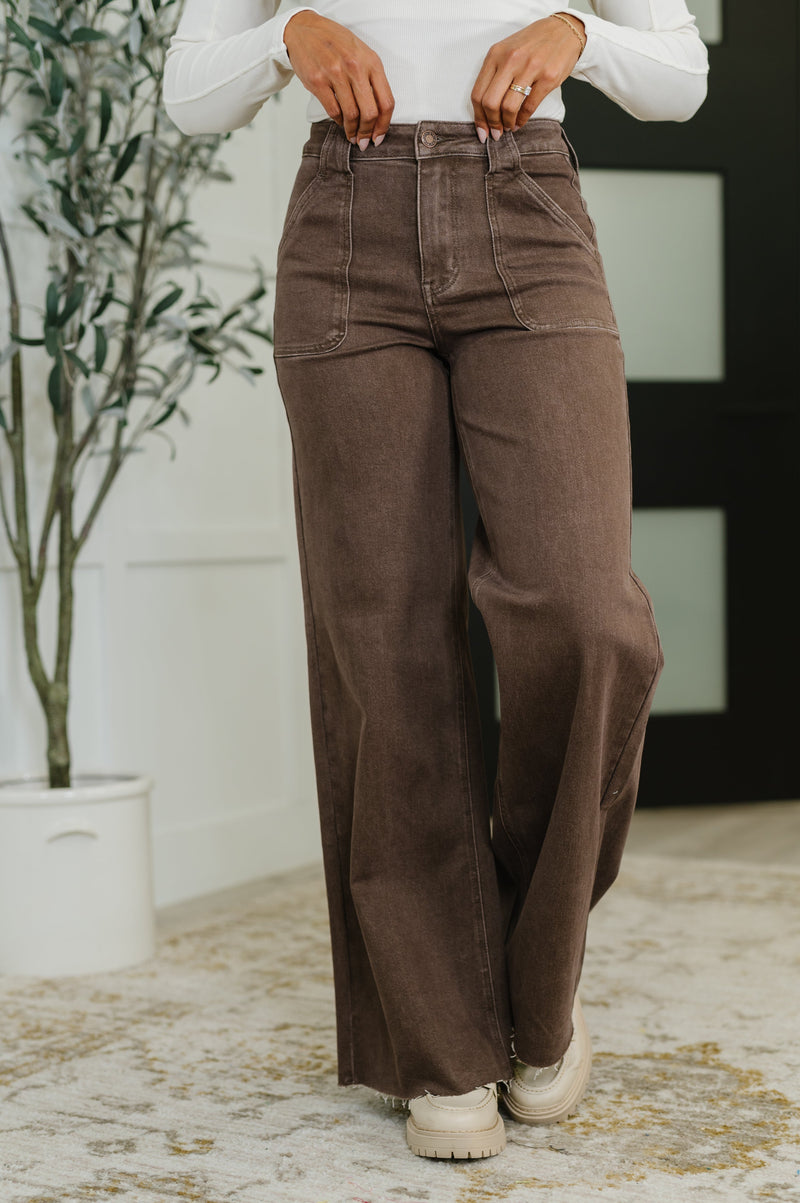 Judy Blue High Rise Retro Wide Leg Yarn Dyed Jeans