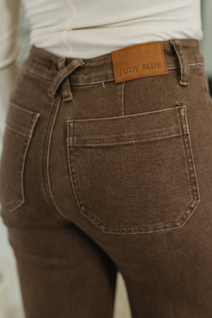 Judy Blue High Rise Retro Wide Leg Yarn Dyed Jeans