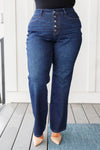 Judy Blue High Rise Button-Fly Straight Jeans