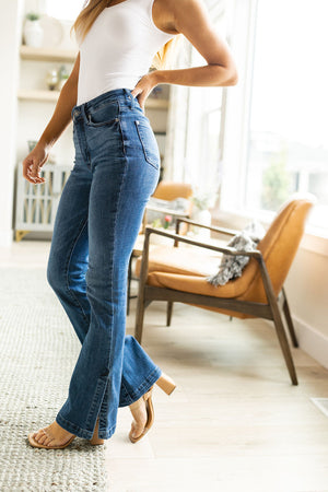 Judy Blue Tummy Control Slit Hem Bootcut