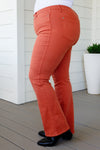 Judy Blue Mid Rise Slim Bootcut Jeans in Terracotta