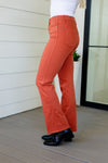 Judy Blue Mid Rise Slim Bootcut Jeans in Terracotta