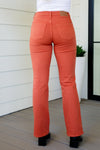Judy Blue Mid Rise Slim Bootcut Jeans in Terracotta