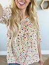 Promise Me Hannah Floral Smocked Top in Ivory