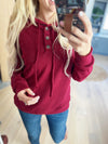 This Should Be Fun Hooded Top in Burgundy