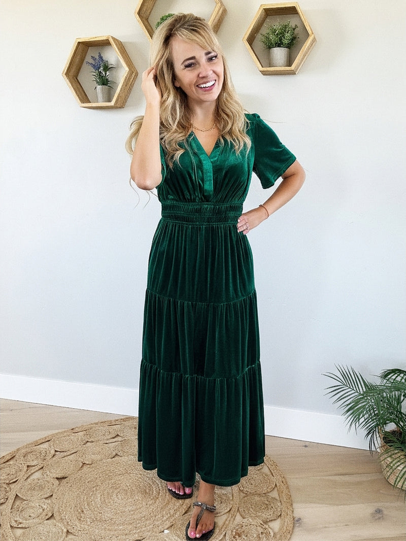 Softest Touch Velvet Tiered Dress
