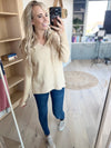 Star of the Show Long Sleeve  Sweater in Taupe