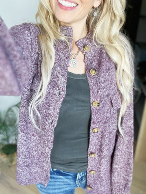 Wanderer Sweater Jacket in Two Tone Purple