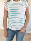 Nothing To Hide Striped Sweater in Ivory & Mint