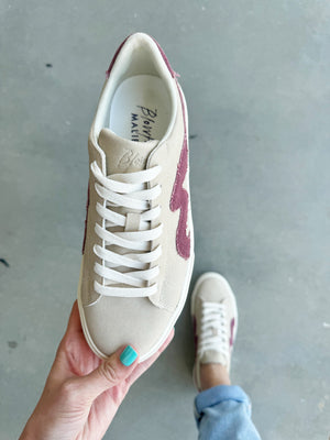 Blowfish Vice Sneakers in Beige Red Canvas
