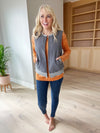 Interrupting Puffer Vest in Charcoal