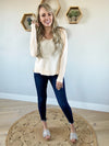 Carry On Light Weight V-Neck Sweater in Vanilla