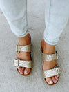 Very G Sparkle Wedge Sandals in Champagne