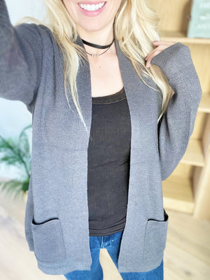 Weekend Plans Cardigan in Charcoal