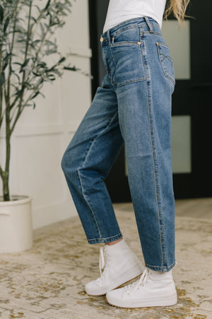 Judy Blue High Rise Soft Barrel Stitch Thru Pocket