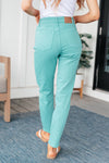 Judy Blue High Rise Garment Dyed Slim Jeans in Aquamarine