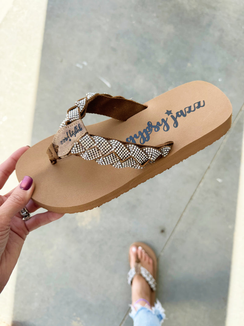 Gypsy Jazz Glimmer Sandals in Tan