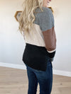 Insta Cute Color Block Pullover Sweater in Charcoal (SALE)