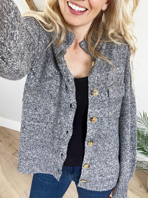 Wanderer Sweater Jacket in Two Tone Gray