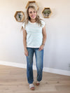 Nothing To Hide Striped Sweater in Ivory & Mint