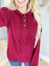 This Should Be Fun Hooded Top in Burgundy