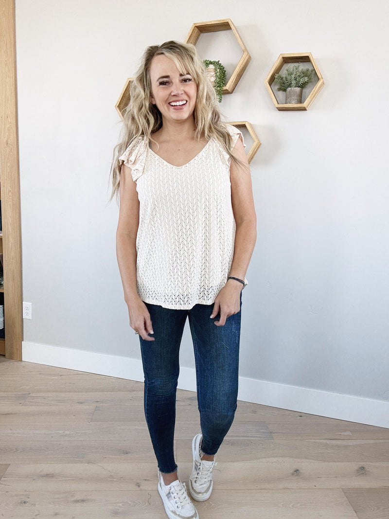 Island Girl Crochet Top in Cream