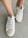 Shushop Ruby Sneakers in Ivory, Beige, and Silver