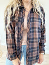 Ground Breaking Oversized Flannel in Brown Plaid (SALE)