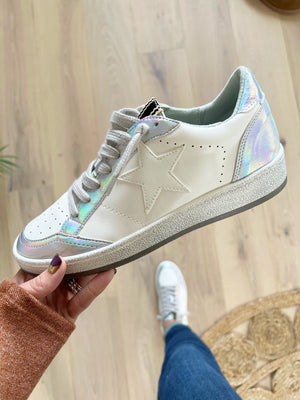 ShuShop Paz Sneakers in Iridescent Silver