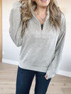 Always Love You Scuba Luxe Half-Zip in Heather Gray