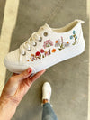 Blowfish Sneakers in White With Floral Embroidery